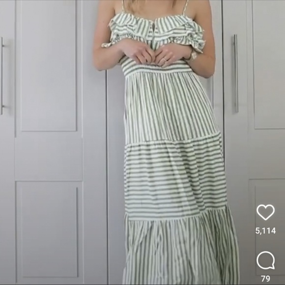 Dresses | Zara Woman Striped Midi Dress Green 215755 | Poshmark Dresses | Zara Woman Striped Midi Dress Green 215755 | Poshmark